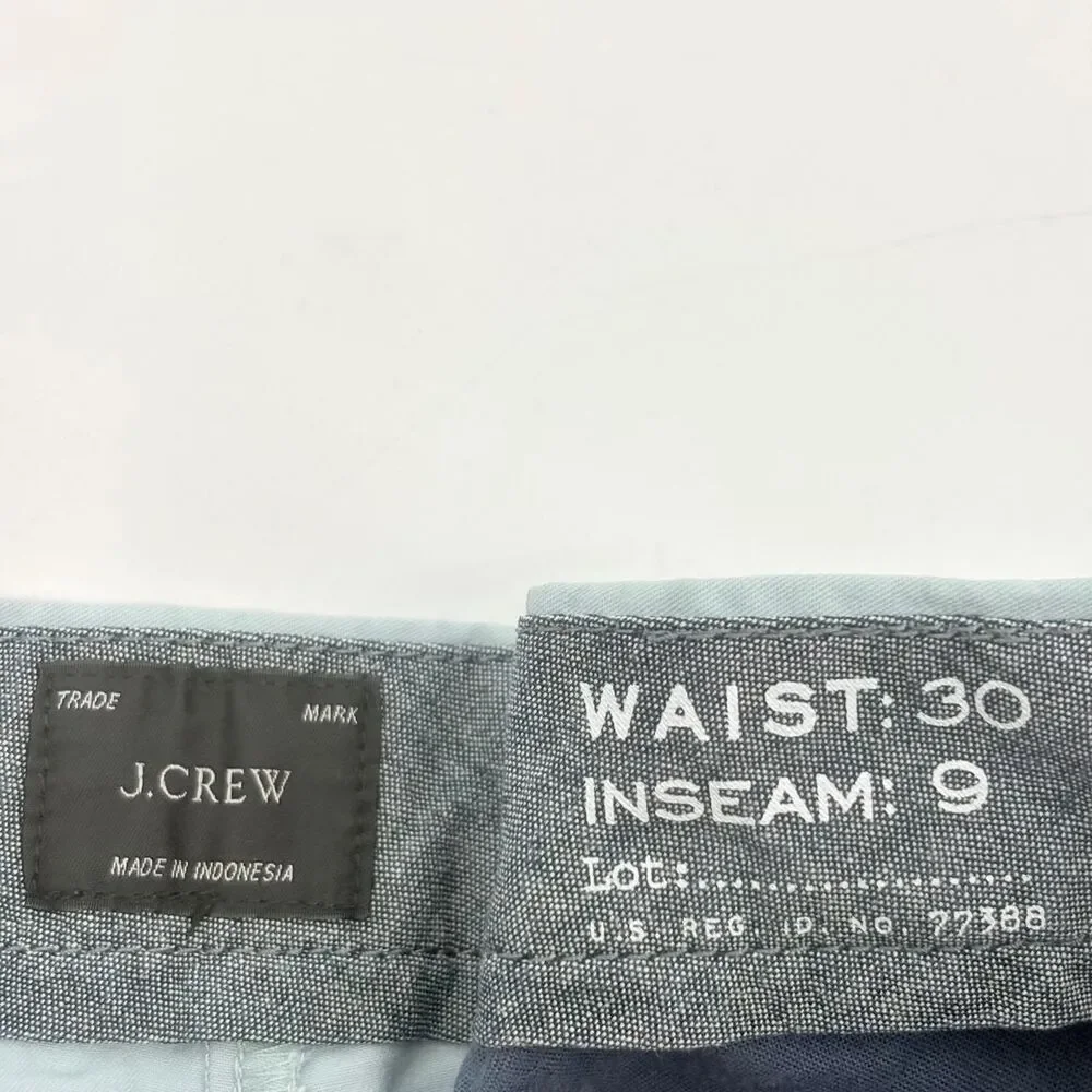 J Crew Shorts Flat Front Mens 30 Preppy Summer Coastal Vacation Travel Chino
